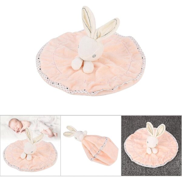 Bambola coniglio in velluto comfort baby wipe asciugamano relax rosa