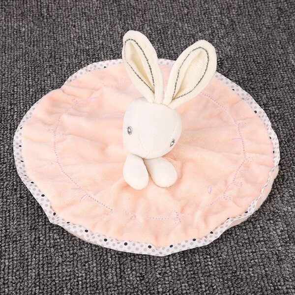 Bambola coniglio in velluto comfort baby wipe asciugamano relax rosa