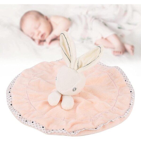 Bambola coniglio in velluto comfort baby wipe asciugamano relax rosa