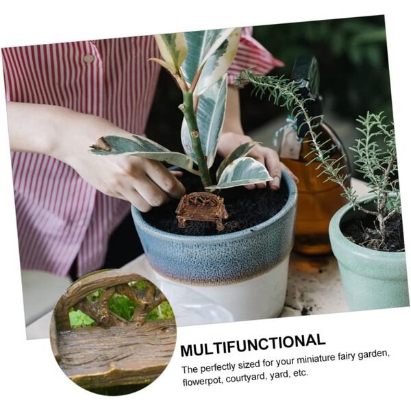 Gerneck Mini Mobili da Giardino 3 Pezzi in Resina per Micro Paesaggi e Decorazioni