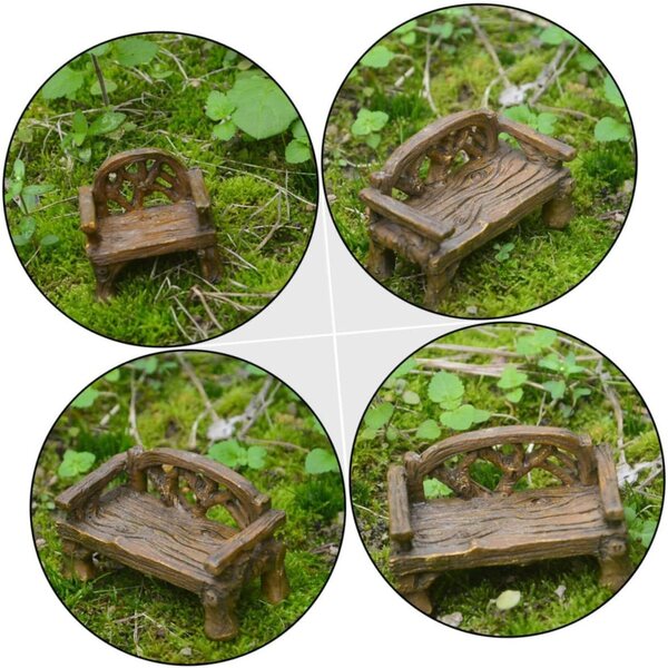 Gerneck Mini Mobili da Giardino 3 Pezzi in Resina per Micro Paesaggi e Decorazioni