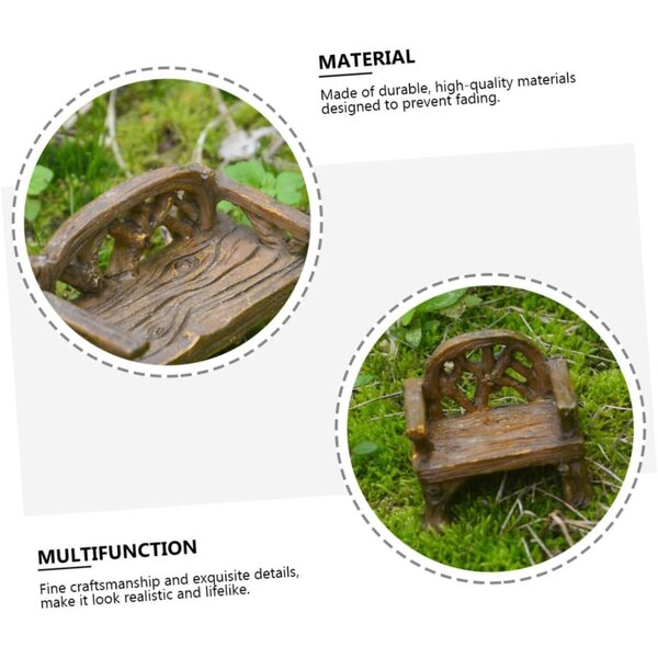 Gerneck Mini Mobili da Giardino 3 Pezzi in Resina per Micro Paesaggi e Decorazioni
