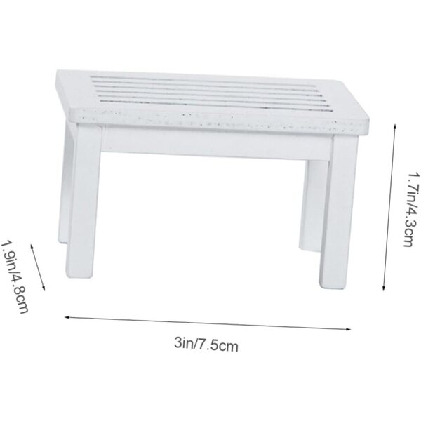 VICASKY Mini tavolo per casa delle bambole in legno bianco, decorazione miniatura realistica