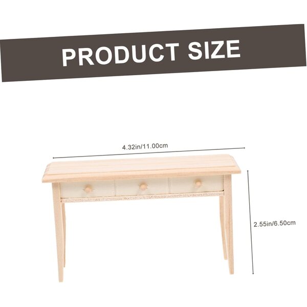 VICASKY Set Tavolo e Sedia in Legno per Casa delle Bambole, Mini Accessori Decorativi