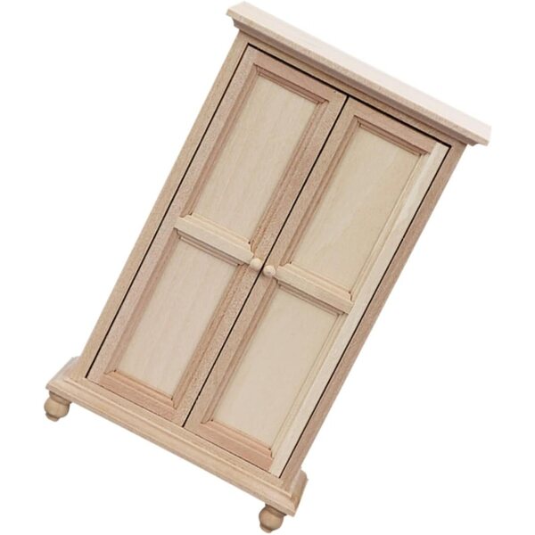 VICASKY Mini-Holzschrank in Beige für Miniaturen, realistische Heimdekoration