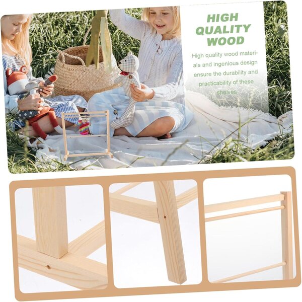 VICASKY Mini-Kleiderbügel-Set aus Holz für Puppen, zum Organisieren von Puppenhaus-Kleidung