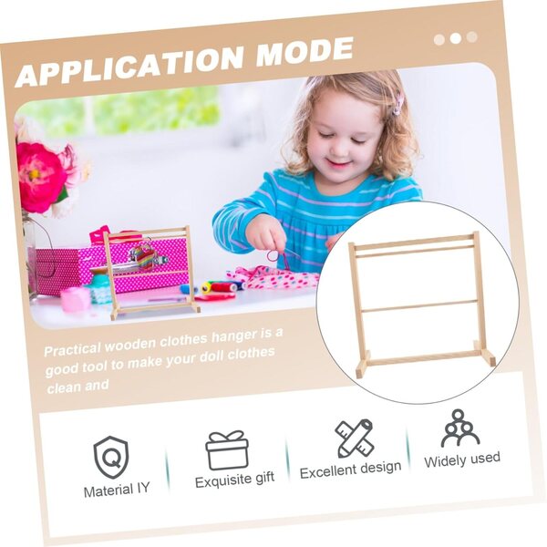 VICASKY Mini-Kleiderbügel-Set aus Holz für Puppen, zum Organisieren von Puppenhaus-Kleidung