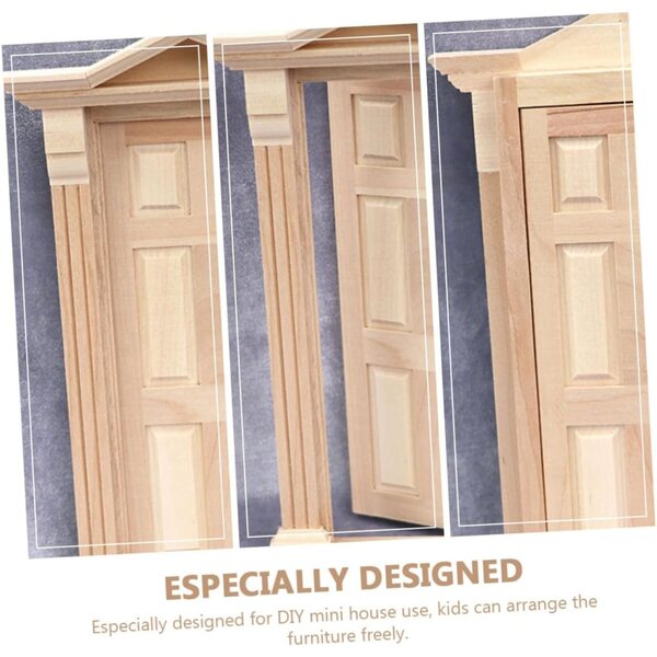 Mini Porta in Legno Naturale VICASKY per Decorazioni Casa e Modelli Miniatura