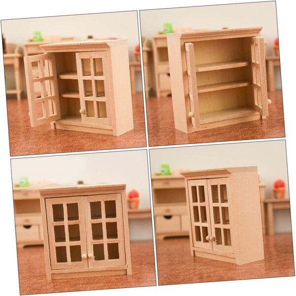 VICASKY Miniatura Armadio in Legno per Decorazione Interni Mini Casa 8x7x3 cm