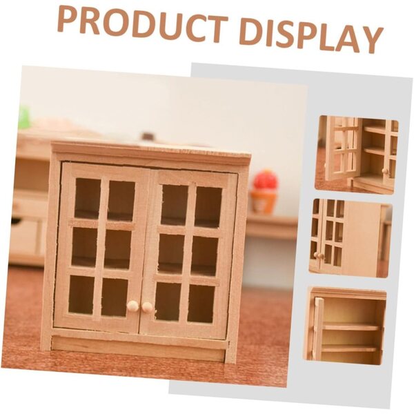VICASKY Miniatura Armadio in Legno per Decorazione Interni Mini Casa 8x7x3 cm