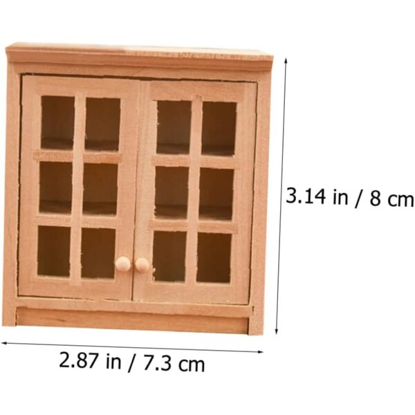 VICASKY Miniatura Armadio in Legno per Decorazione Interni Mini Casa 8x7x3 cm