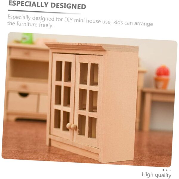 VICASKY Miniatura Armadio in Legno per Decorazione Interni Mini Casa 8x7x3 cm