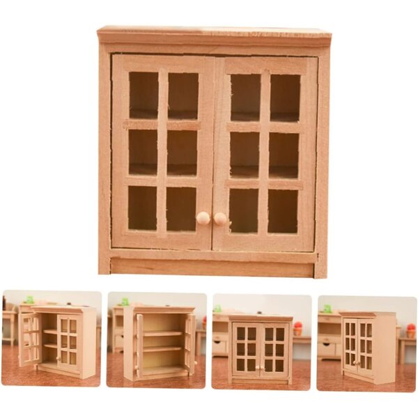 VICASKY Miniatura Armadio in Legno per Decorazione Interni Mini Casa 8x7x3 cm