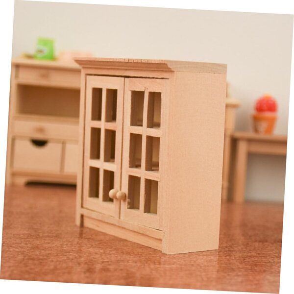 VICASKY Miniatura Armadio in Legno per Decorazione Interni Mini Casa 8x7x3 cm