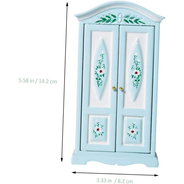 VICASKY Armadio in miniatura in legno scala 1:12 per casa delle bambole bianco