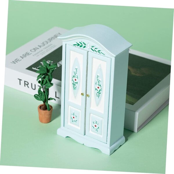 VICASKY Armadio in miniatura in legno scala 1:12 per casa delle bambole bianco