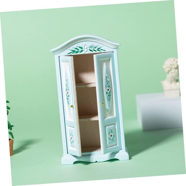VICASKY Armadio in miniatura in legno scala 1:12 per casa delle bambole bianco