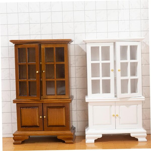 VICASKY Mini Armadio in Legno per Casa delle Bambole, Decorazione Piccola e Dettagliata