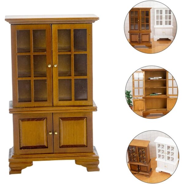 VICASKY Mini Armadio in Legno per Casa delle Bambole, Decorazione Piccola e Dettagliata