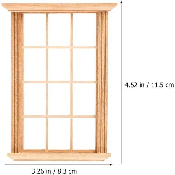 VICASKY Puppenhaus Miniatur 1:12 Set 3 hellbraune Holzfenster