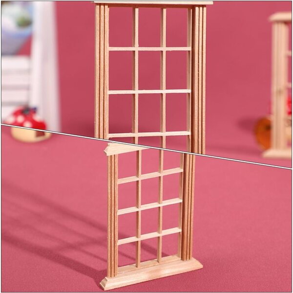 VICASKY Puppenhaus Miniatur 1:12 Set 3 hellbraune Holzfenster