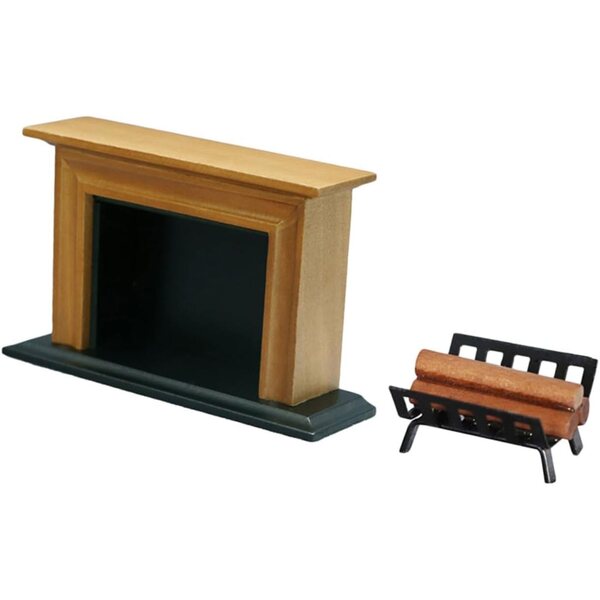 VICASKY Set mit 2 Mini-Retro-Möbeln aus Holz und Eisen für Puppenhäuser 12x7 cm