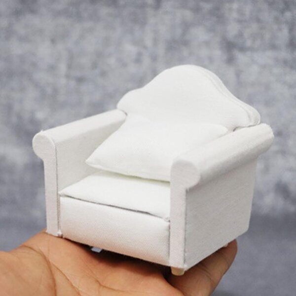 Divano Miniatura 1:12 per Casa delle Bambole in Legno e Tessuto - Set Completo o Singolo