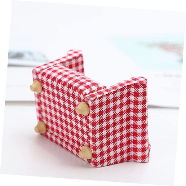 Mini divano modello a quadri VICASKY - set 3 pezzi per casa delle bambole scala 1:12
