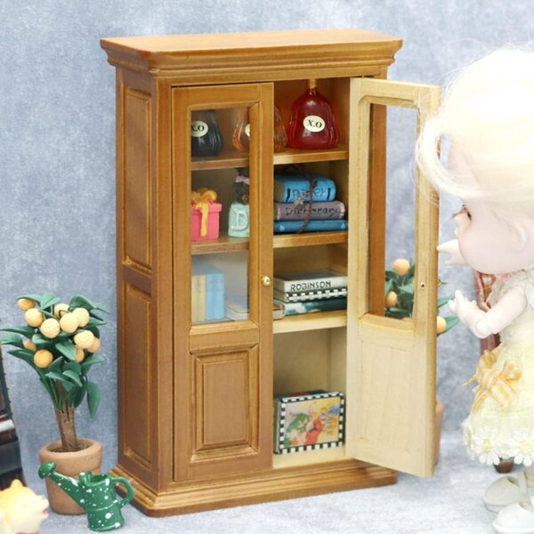 VICASKY Mini Libreria Verticale in Legno per Casa delle Bambole e Decorazioni