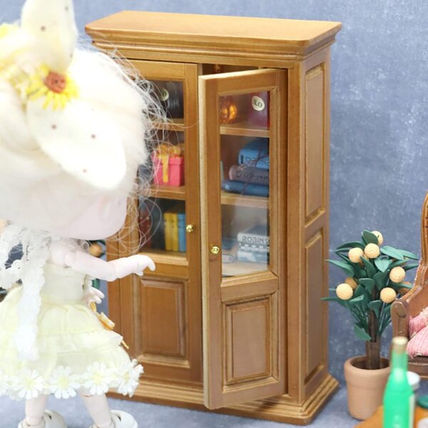 VICASKY Mini Libreria Verticale in Legno per Casa delle Bambole e Decorazioni
