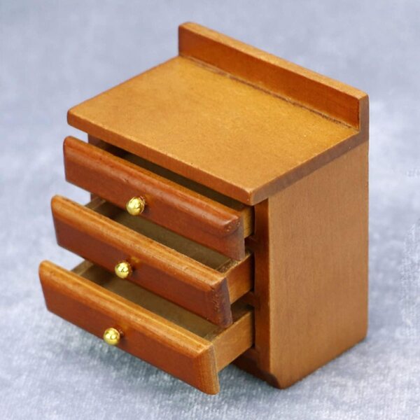 VICASKY Mini-Kleiderschrank aus Holz 1:12 – Puppenmöbel und Miniaturdekoration