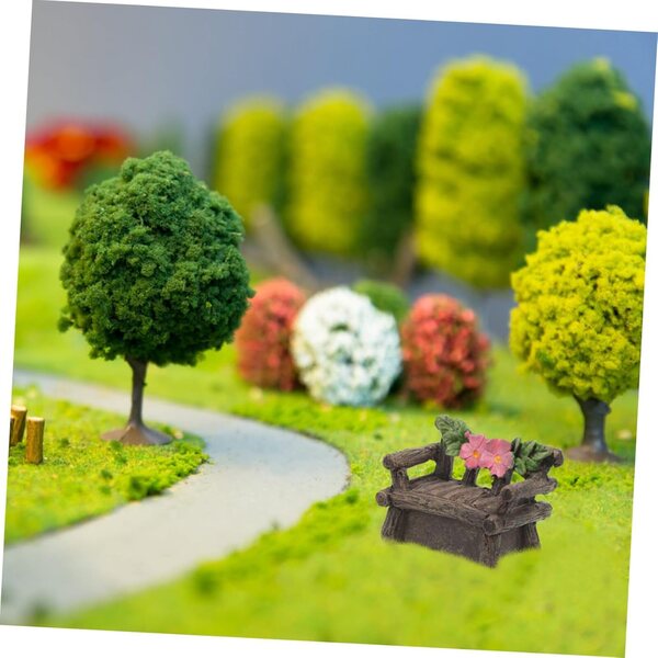 YARNOW Set 4 Ornamenti Solari Miniature Sedia da Giardino in Resina Sintetica