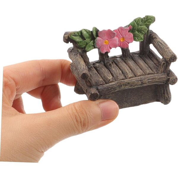 YARNOW Set 4 Ornamenti Solari Miniature Sedia da Giardino in Resina Sintetica