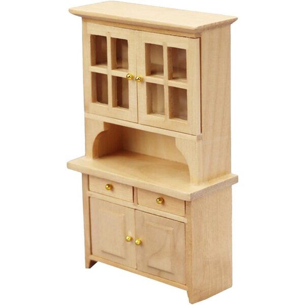 Mini libreria in legno VICASKY beige per casa delle bambole, 15x9x4 cm, vintage