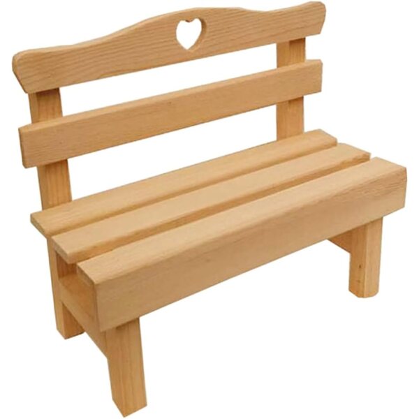 VICASKY Mini dekorative Bank aus Kiefernholz für draußen und zu Hause, 25 x 23 x 11,5 cm