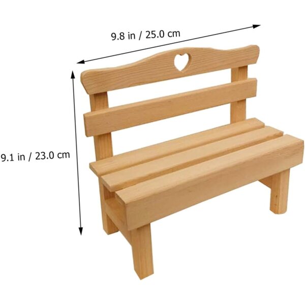 VICASKY Mini panca in legno di pino decorativa per esterni e casa, 25x23x11,5 cm