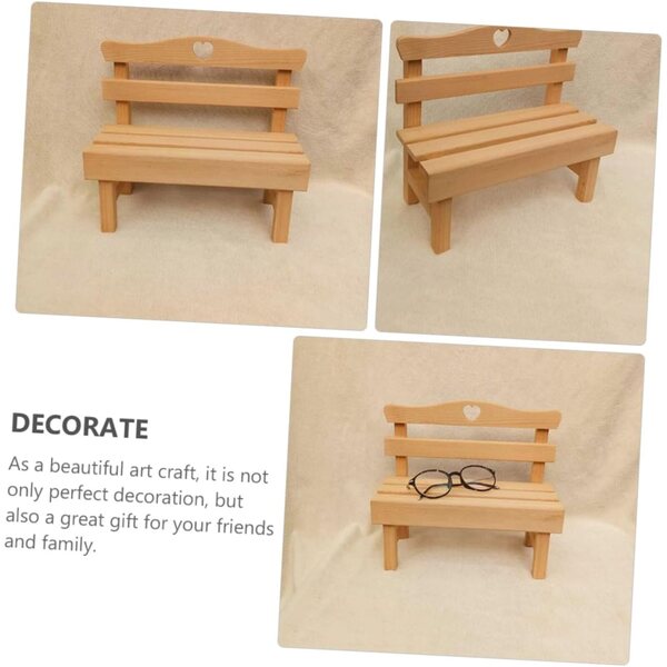 VICASKY Mini panca in legno di pino decorativa per esterni e casa, 25x23x11,5 cm