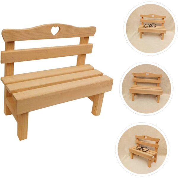 VICASKY Mini panca in legno di pino decorativa per esterni e casa, 25x23x11,5 cm