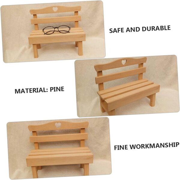 VICASKY Mini panca in legno di pino decorativa per esterni e casa, 25x23x11,5 cm