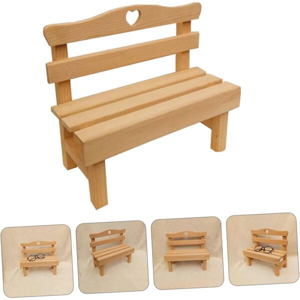 VICASKY Mini panca in legno di pino decorativa per esterni e casa, 25x23x11,5 cm