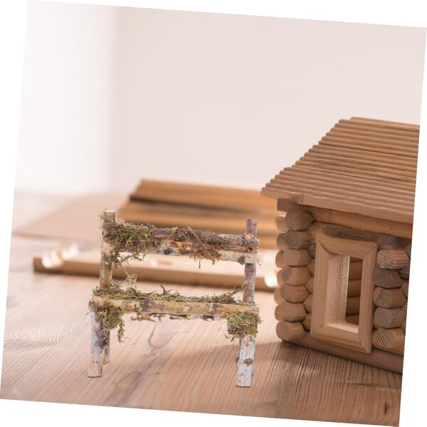 VICASKY sedia in legno miniatura per casa delle bambole, decorazione realistica e artigianale