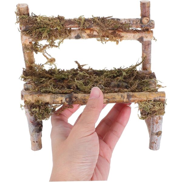 VICASKY sedia in legno miniatura per casa delle bambole, decorazione realistica e artigianale