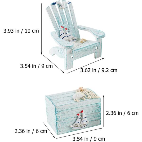Garneck Mini Sedia da Spiaggia in Legno Decorazione Casa e Ufficio Stile Mediterraneo