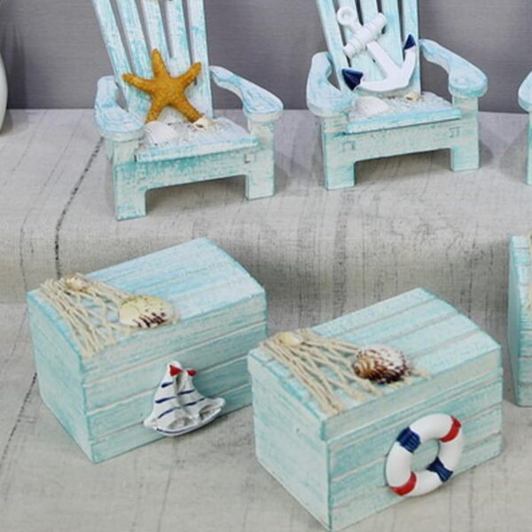 Garneck Mini Sedia da Spiaggia in Legno Decorazione Casa e Ufficio Stile Mediterraneo