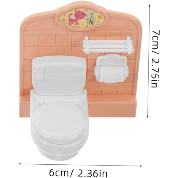 VICASKY Set Mobili Mini Bagno Casa delle Bambole Realistico e Dettagliato 8x7x6 cm