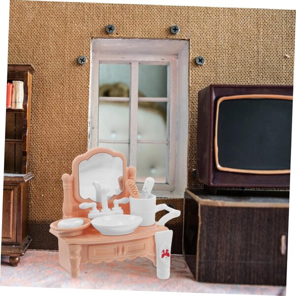 VICASKY Set Mobili Mini Bagno Casa delle Bambole Realistico e Dettagliato 8x7x6 cm