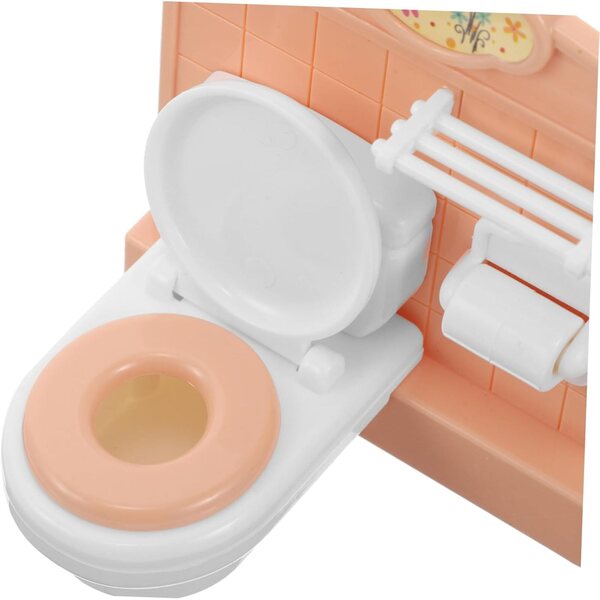 VICASKY Set Mobili Mini Bagno Casa delle Bambole Realistico e Dettagliato 8x7x6 cm