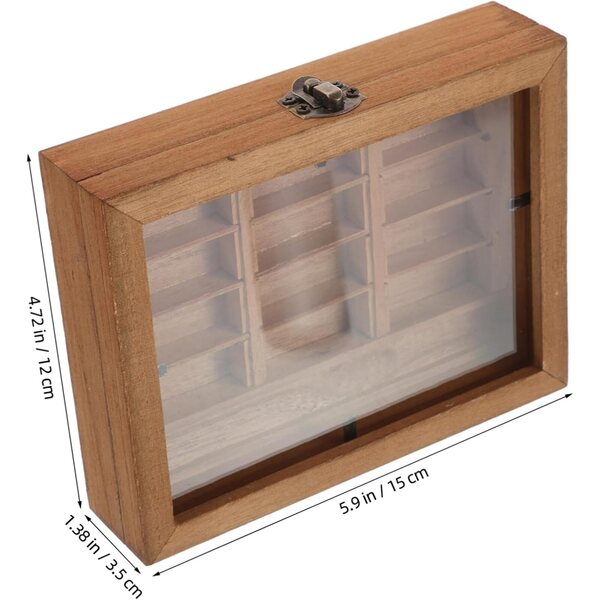 VICASKY Mini Libreria Case delle Bambole 15x12x3,5 cm Realistica in Legno
