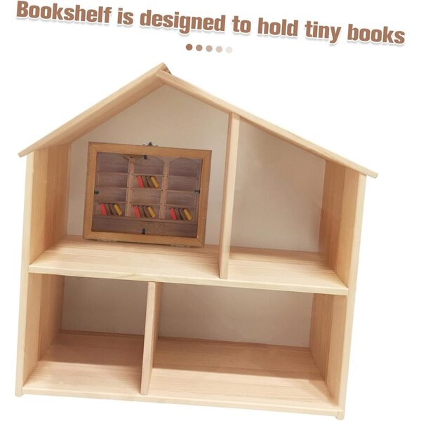 VICASKY Mini Libreria Case delle Bambole 15x12x3,5 cm Realistica in Legno
