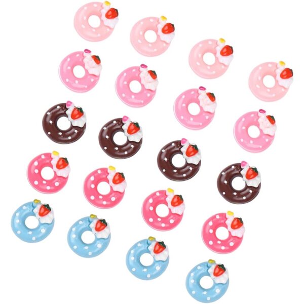 Toyvian Set 20 Accessori Decorativi in Resina a Forma di Ciambella per Progetti Fai da Te